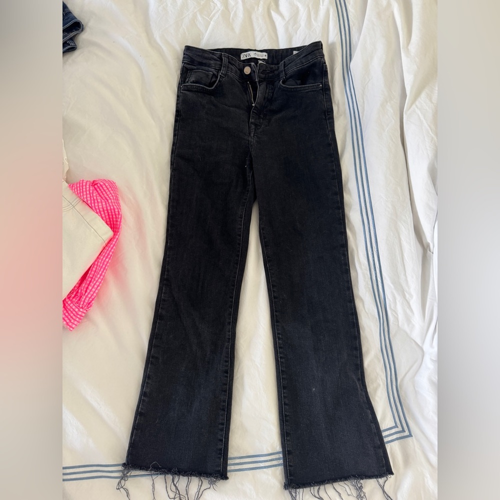 Zara Cropped Mini Flare Jeans